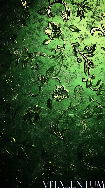 Emerald vines curl across shadowed metal like whispered music