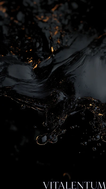 Dark liquid surge with golden light accents.