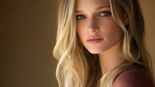 Portrait of young blonde woman in soft natural light.