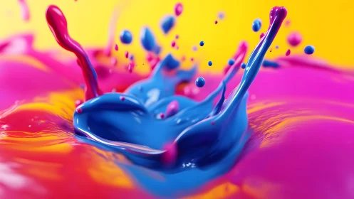 Vivid paint splash in motion with bright abstract color style.