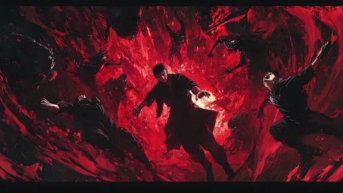 Sorcerer commanding a swirling red infernal vortex.