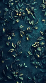 Ornate teal relief with gilded floral arabesque detailing.