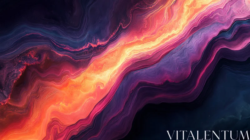 Layered flowing bands of luminous abstract color traverse field