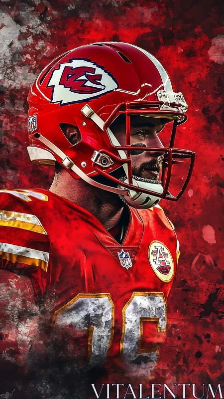 Kansas City football player in red uniform portrait.
