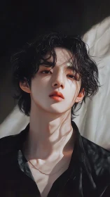 Soft sunlight on a quiet, soulful portrait moment.