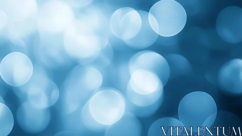 Soft Blue Bokeh Abstract Background with Light Circles Effect.
