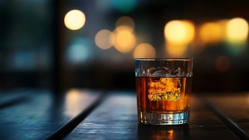 Whiskey on the Rocks Glows with Evening Warmth