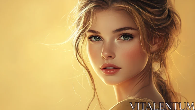 Soft golden portrait glows with gentle, sunlit warmth