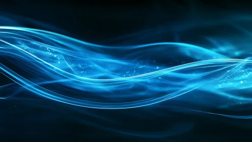 Coherent cyan lightwave ribbons with luminescent particle flux.