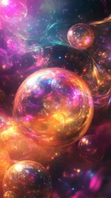 Multispectral plasma bubbles in luminescent cosmic fluid field.