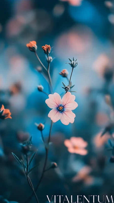 Pink Flower with Bokeh Background.
