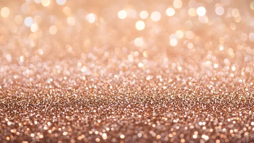 Sparkling Rose Gold Glitter Background with Soft Bokeh Effect.