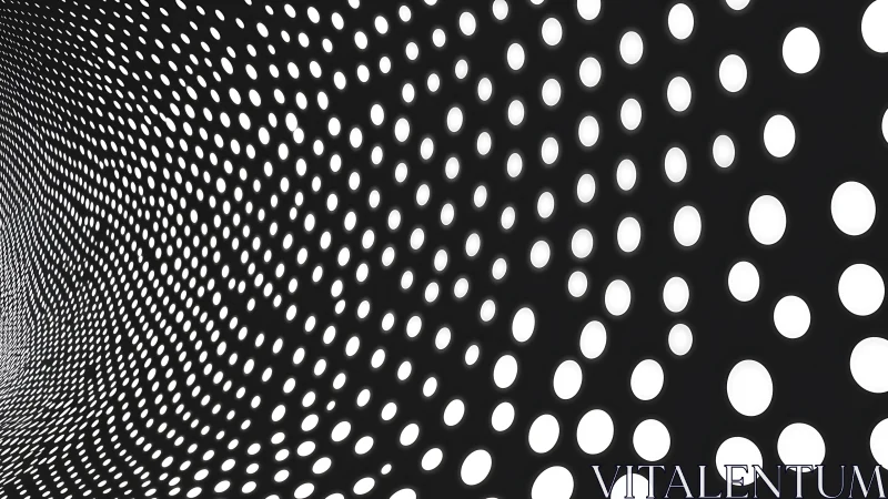 Curved perforated surface renders high-contrast parametric dot field