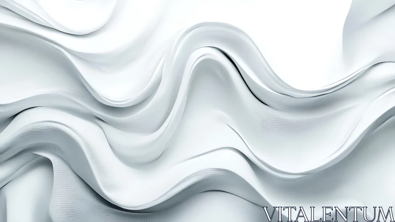 White sculpted fabric waves form flowing abstract landscape