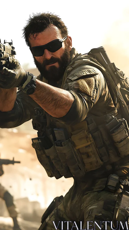 Sunlit commando leans into recoil and owns the battlefield