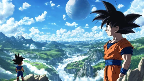 Saiyan daydreams stretch across cloud-sliced emerald valleys