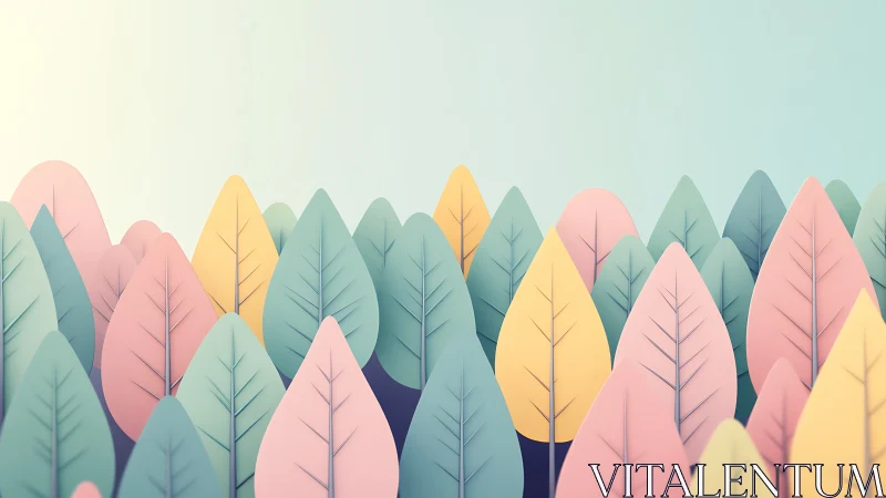 Pastel leaf chorus rising in a soft sunrise forest hush.