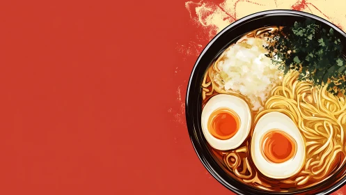Ramen spirals quietly orbit molten-yolk twin suns tonight