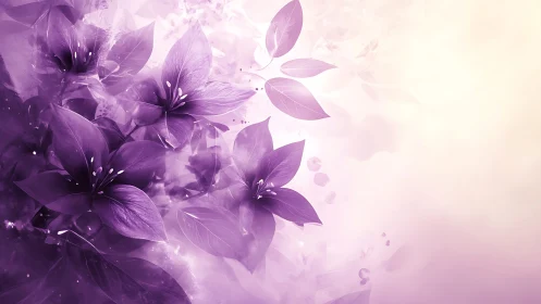 Purple Blooms: Ethereal Flower Dream.