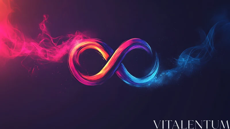 Vibrant infinity symbol in dual-tone neon energy stream.