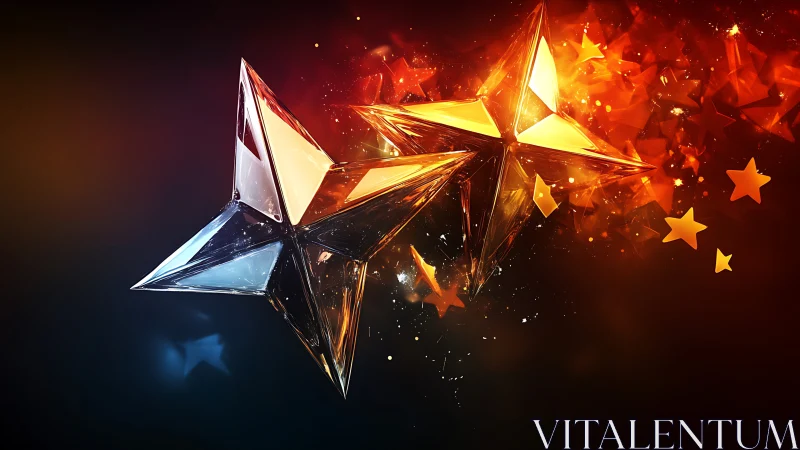 Crystal comet stars colliding in a blaze of embered light.