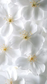 White Blossoms with Golden Centers in Soft Floral Arrangement