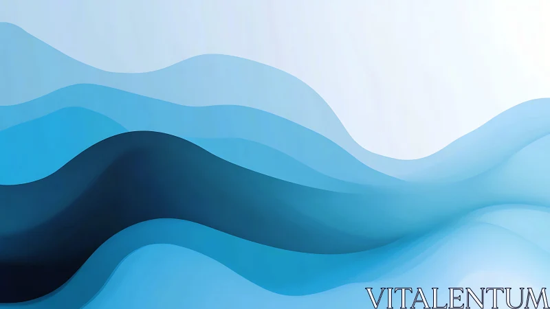 Layered blue wave abstraction with smooth flowing curves.