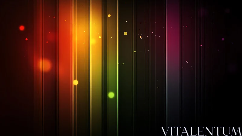 Vibrant Abstract Vertical Light Streaks with Colorful Bokeh Effect.