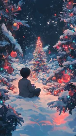Snowy stargazer discovers a secret forest of living lights