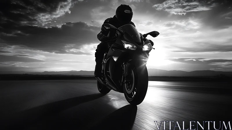 Sunlit highway ride celebrates speed, freedom, and focus