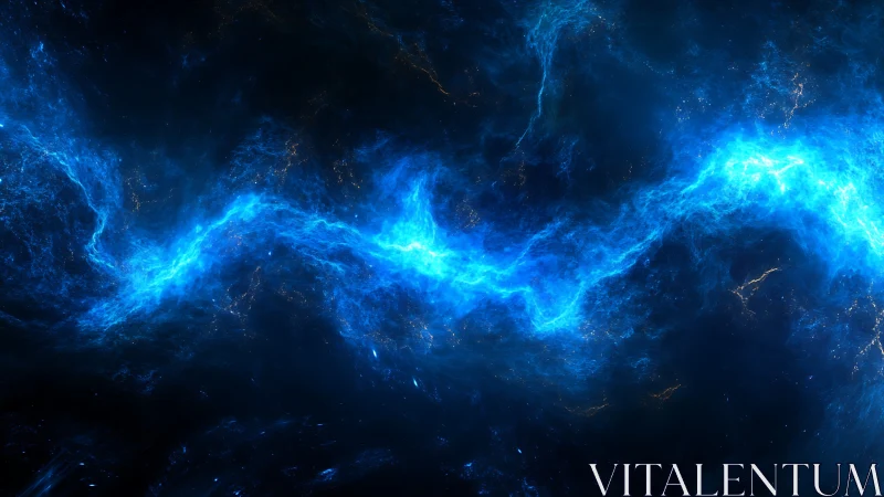 Electric nebula river carving through midnight cosmos.