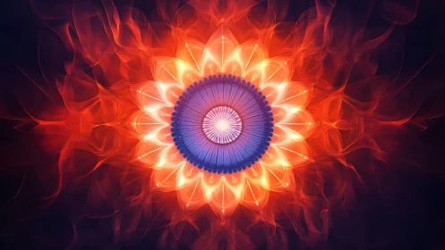 Radiant Cosmic Flower of Fire and Light in Bloom.
