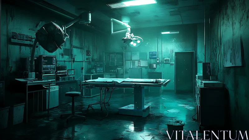 Eerie teal-lit surgery room invites curious, suspenseful viewing