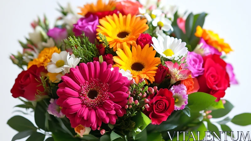 Vibrant Mixed Flower Arrangement in Full Bloom.
