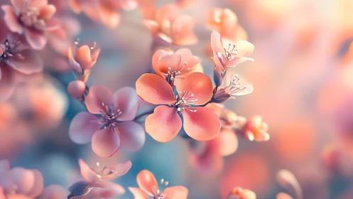 Soft Pink Blossoms with Shallow Depth of Field.