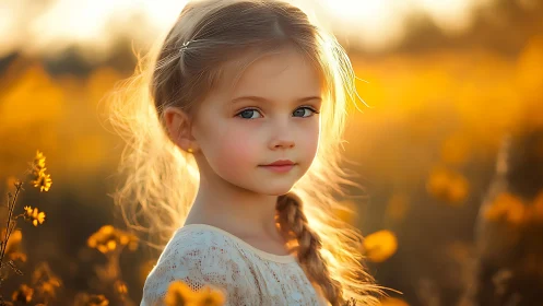 Young Female Subject with Golden Hour Backlighting and Selective Focus Rendering