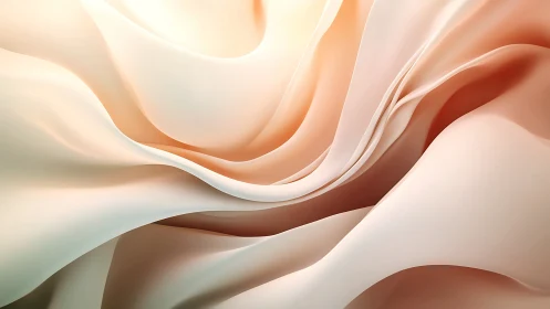 Soft layered folds in pale peach abstract digital artwork.