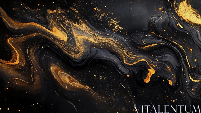 Liquid gold pigment veins flowing through obsidian acrylic