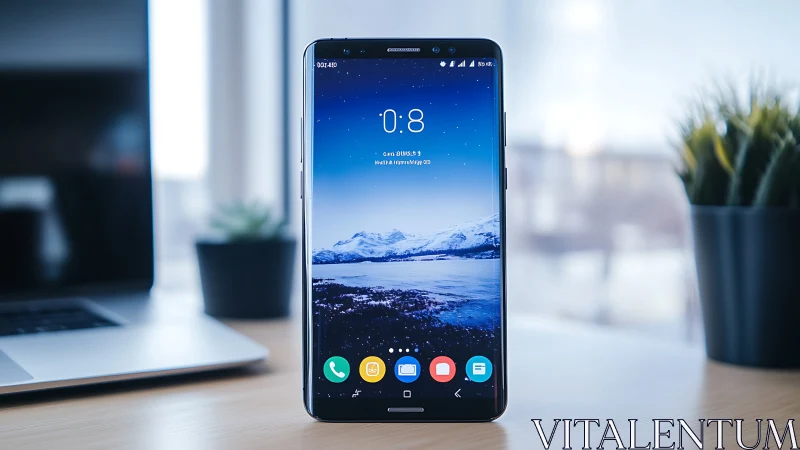 Midnight Mountain Lockscreen: Digital Portal to Arctic Serenity