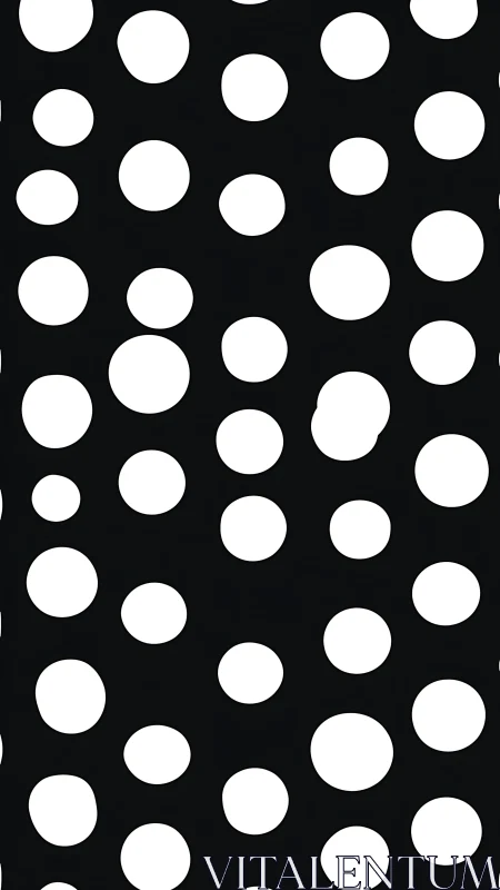 High-contrast vertical polka dot grid on black ground pattern