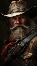 Weathered frontier marksman in ultra-detailed portrait study.