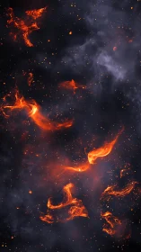 Cosmic Fire Dragons Dance Across Deep Space.