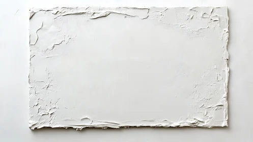 Rectangular white impasto panel occupies the central frame