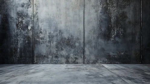 Industrial concrete wall backdrop with worn textured floor.