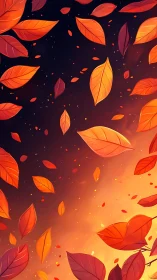 Autumn embers drift through a twilight sky of burning gold.