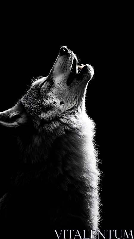 High-contrast wolf portrait in dramatic side-backlighting.