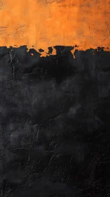 Orange band overlays cracked black textured surface