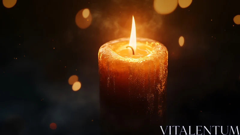 Glowing Candlelight with Bokeh Backdrop.