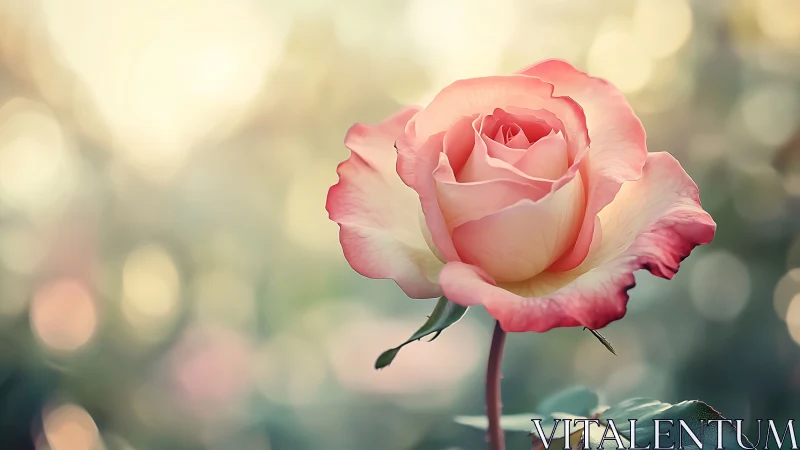 Pink Rose with Soft Bokeh Background