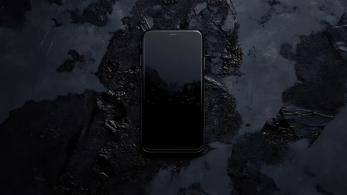 Midnight smartphone rests like a quiet monolith in shadow